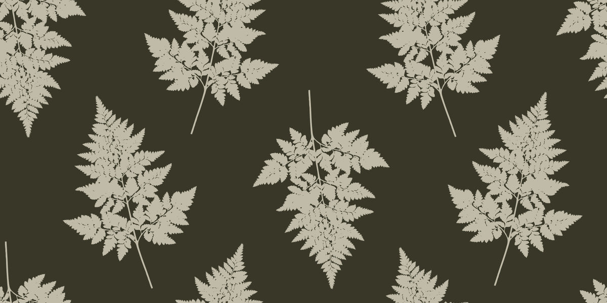 Minimalist Woodland Leaf Motif Wallpaper⁠ in your room — zoomed