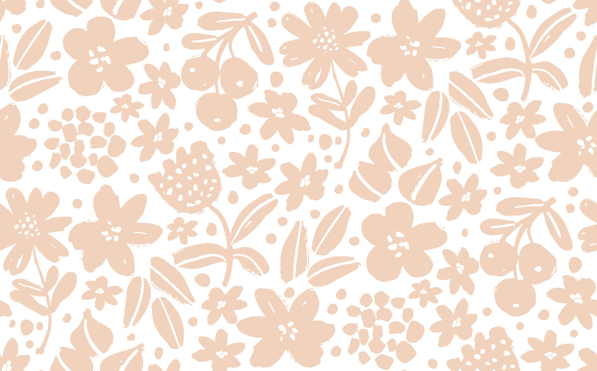 Minimalist Peach Garden Bloom Wallpaper⁠ in your room