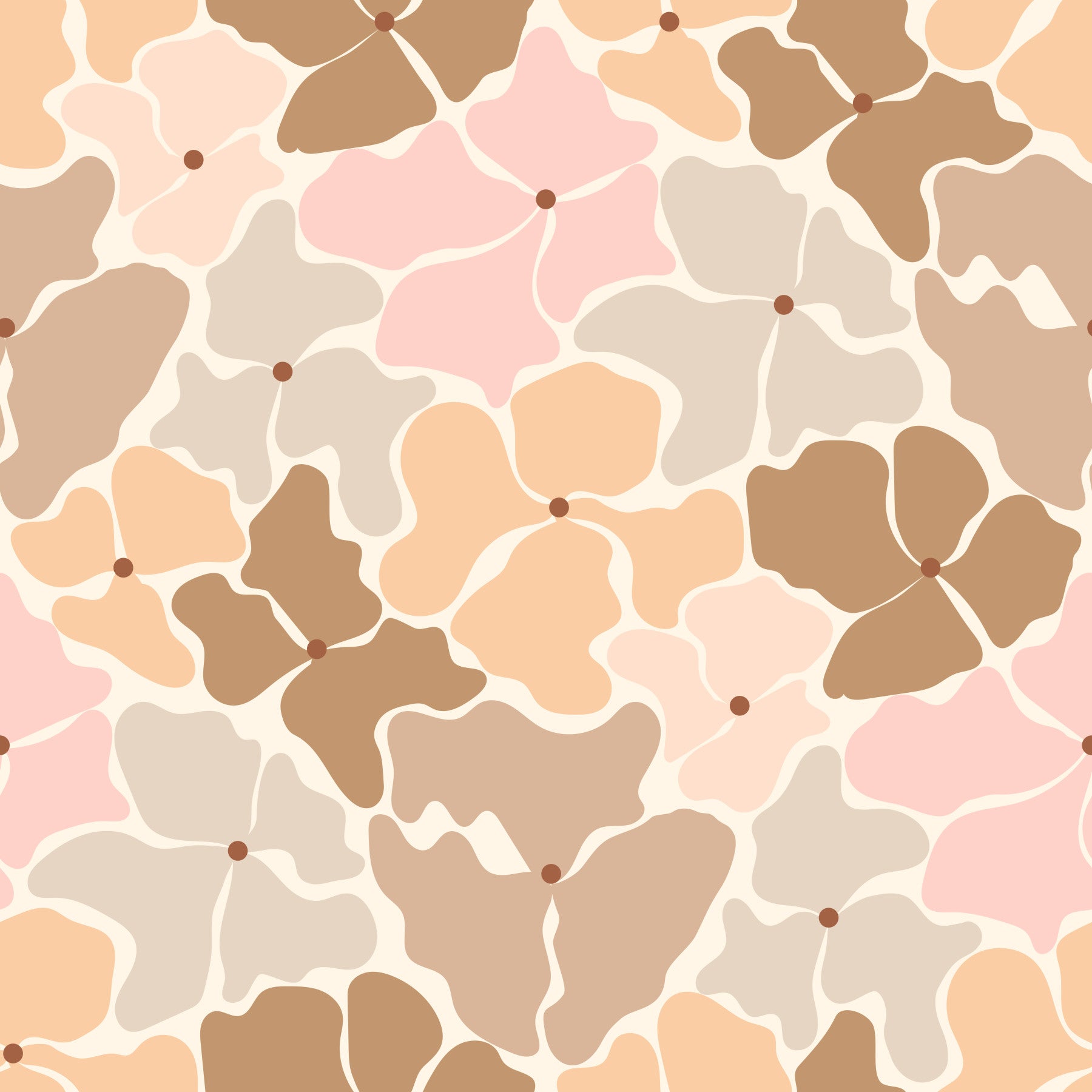 Soft Earthy Petal Mosaic Wallpaper⁠