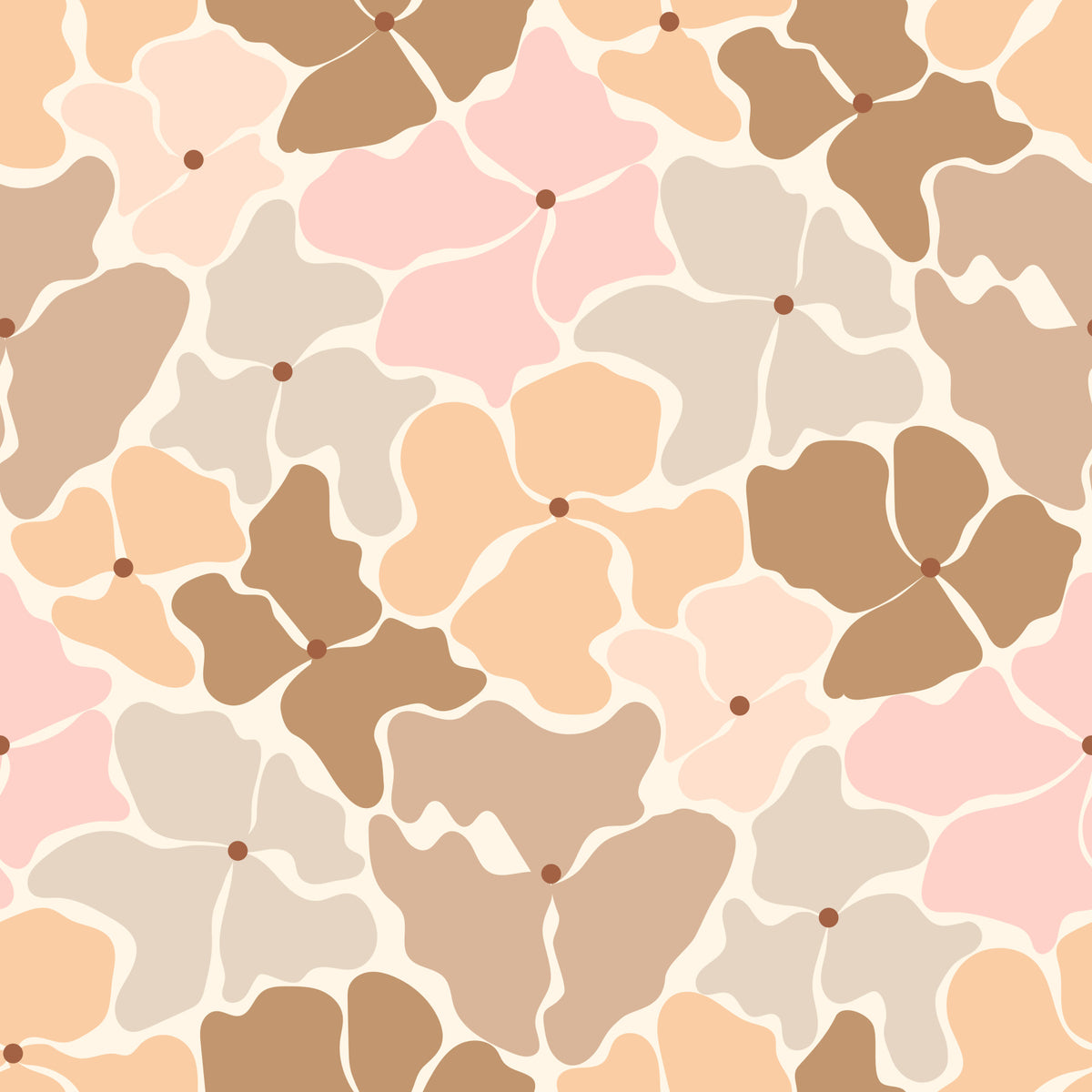 Soft Earthy Petal Mosaic Wallpaper⁠ in your room — zoomed