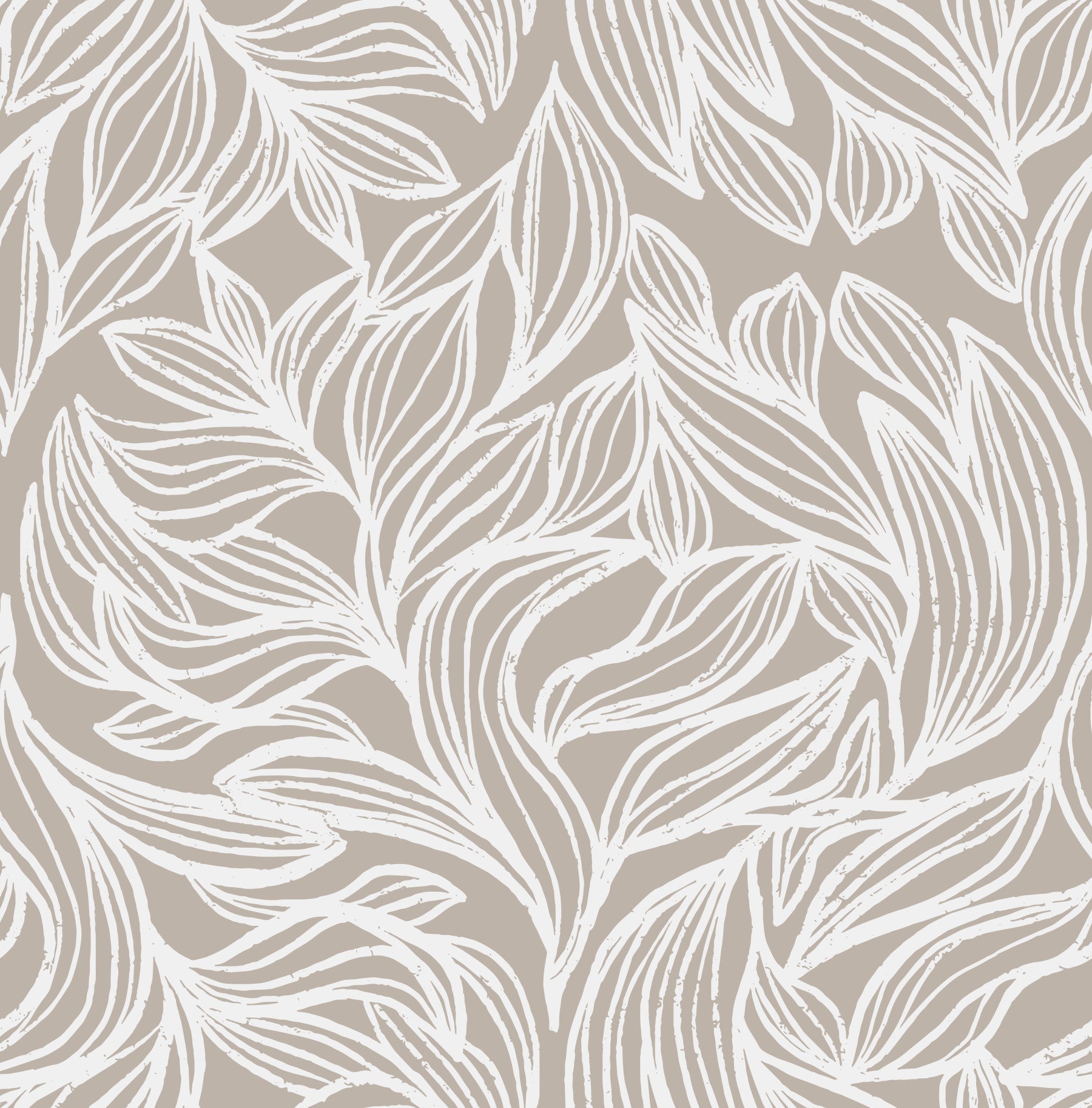 Serene Linear Foliage in Taupe Wallpaper⁠