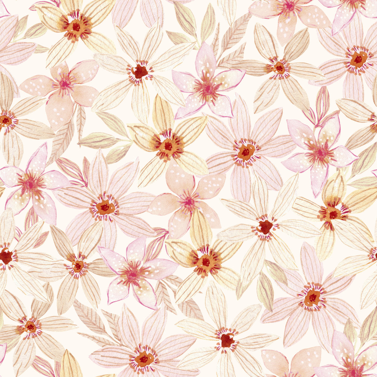 Soft Watercolor Meadow Bloom Wallpaper⁠