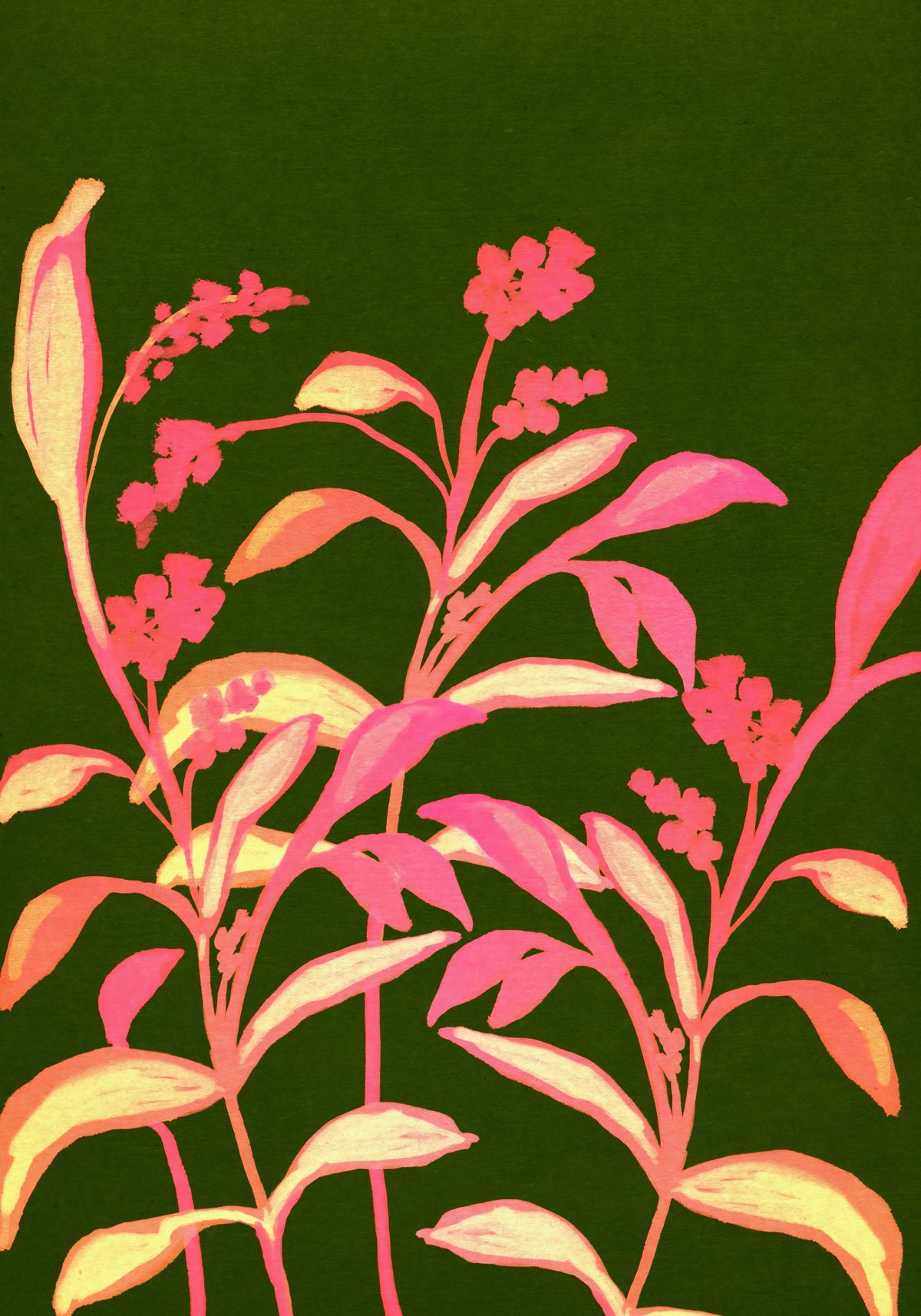 Painterly Spring Bloom Motif Wall Mural in your room