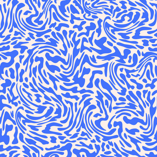 Vibrant Cobalt Swirl Pattern Wallpaper⁠