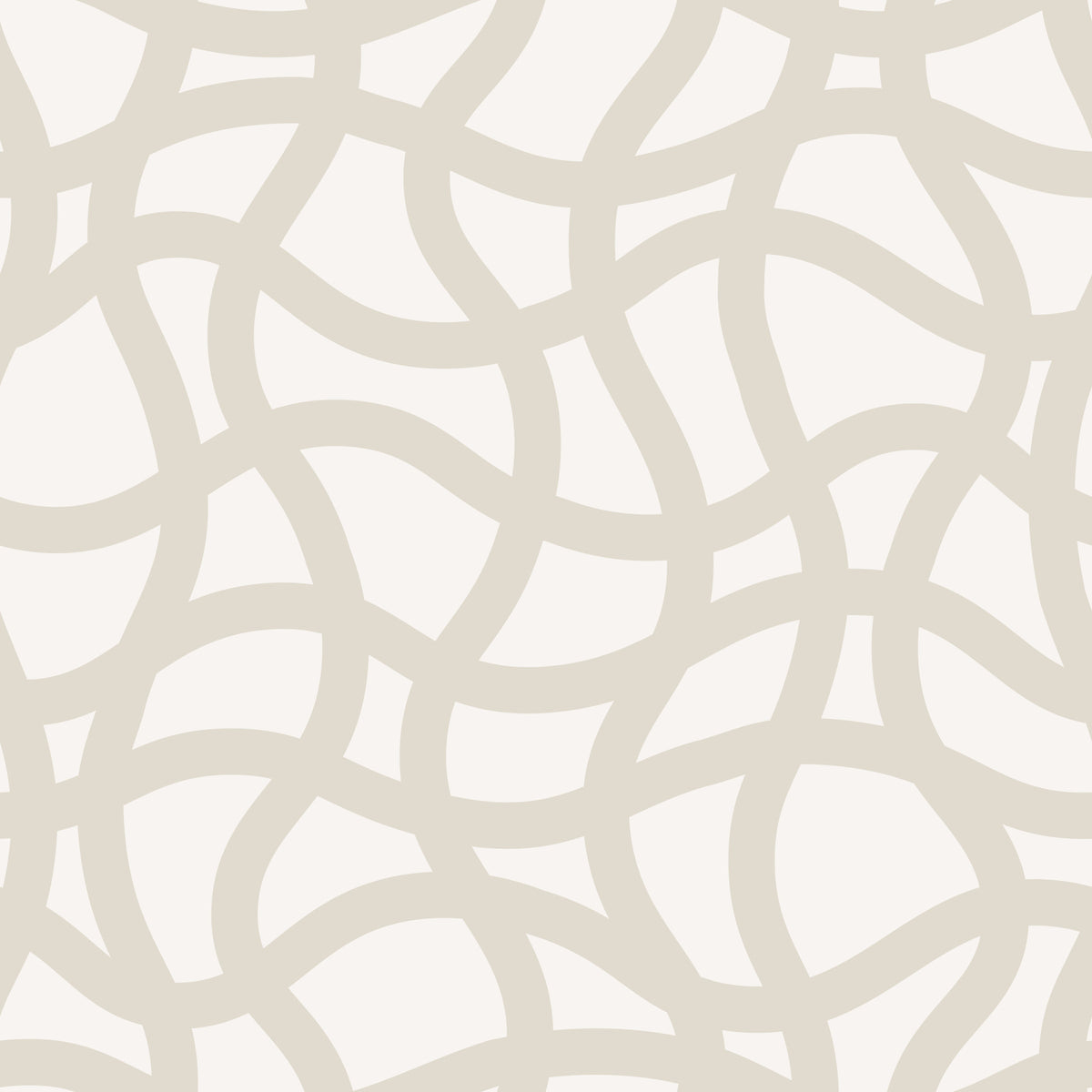 Interwoven Soft Cream Curves Wallpaper⁠ in your room — zoomed