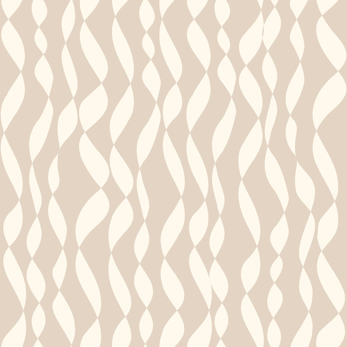 Cream Wavy Ribbon Pattern Wallpaper⁠ in your room
