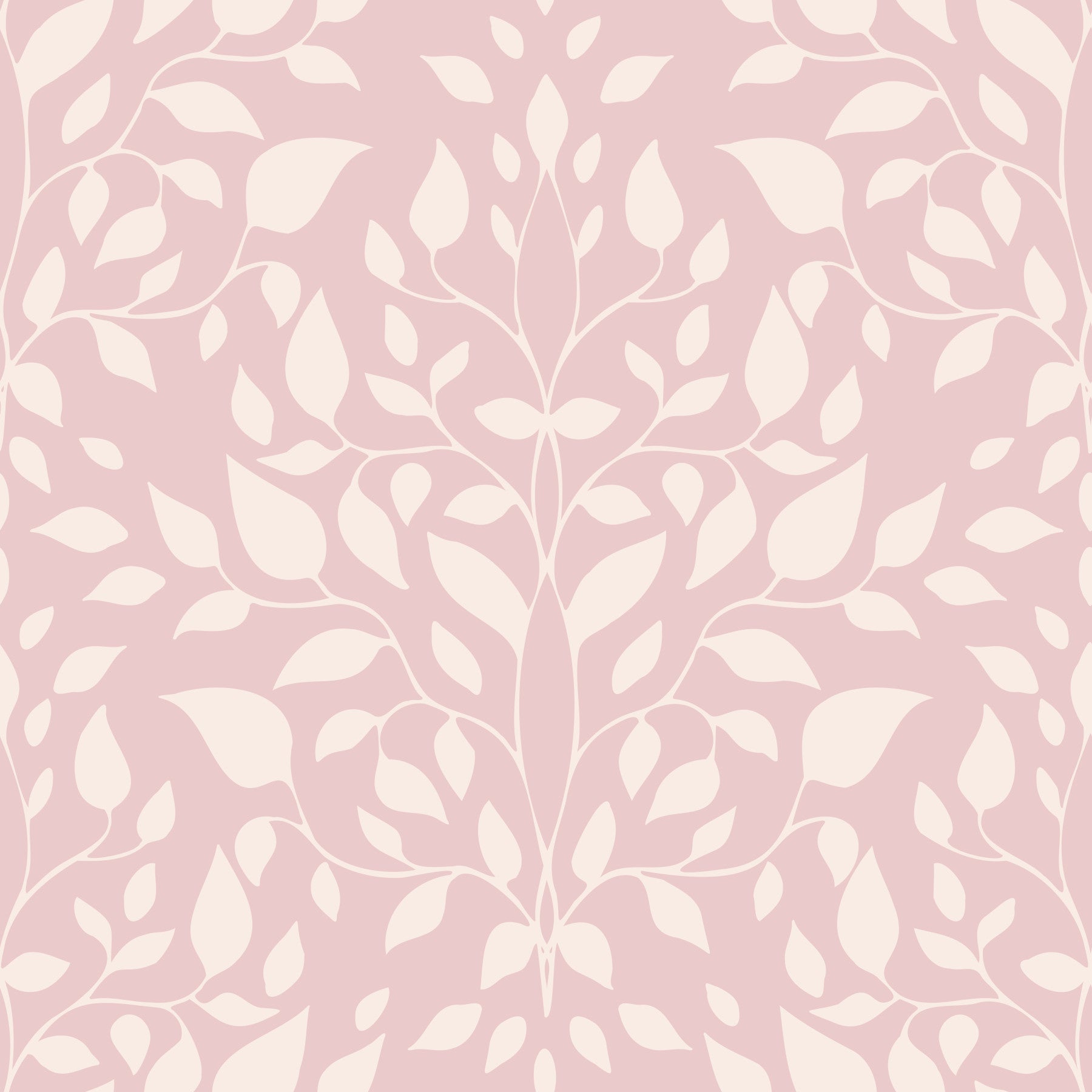 Soft Blush Botanical Damask Wallpaper⁠