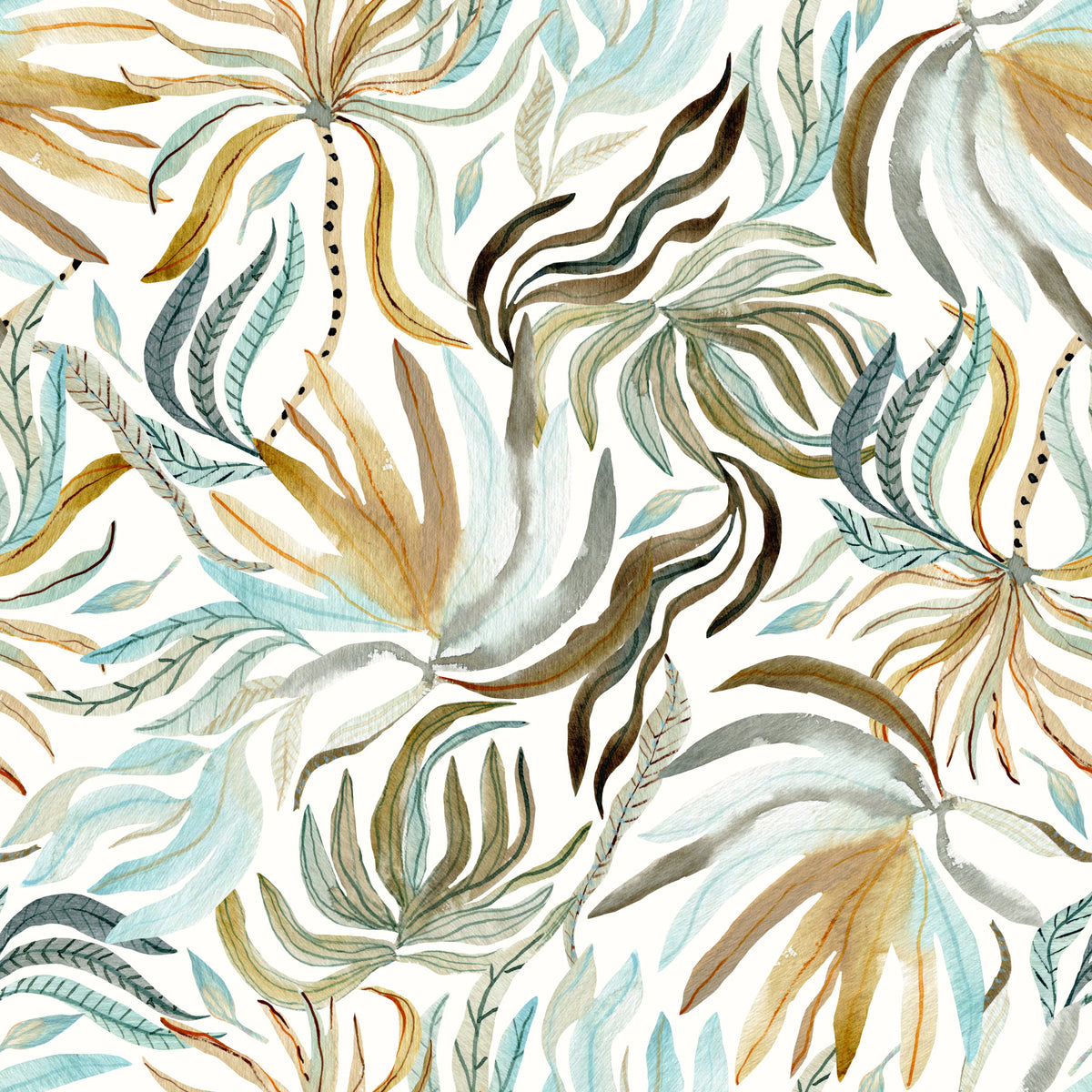 Organic Serene Leaf Motif Wallpaper⁠ in your room