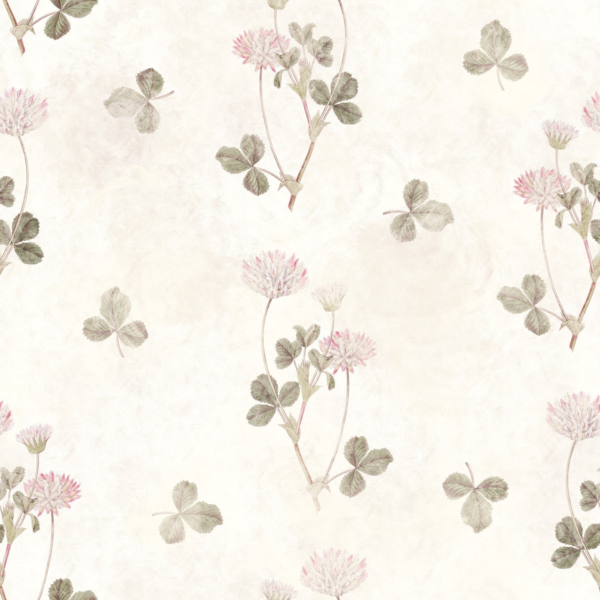 Vintage Clover Botanical Illustration Wallpaper⁠ in your room — zoomed