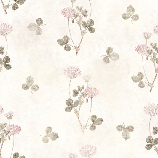 Vintage Clover Botanical Illustration Wallpaper⁠