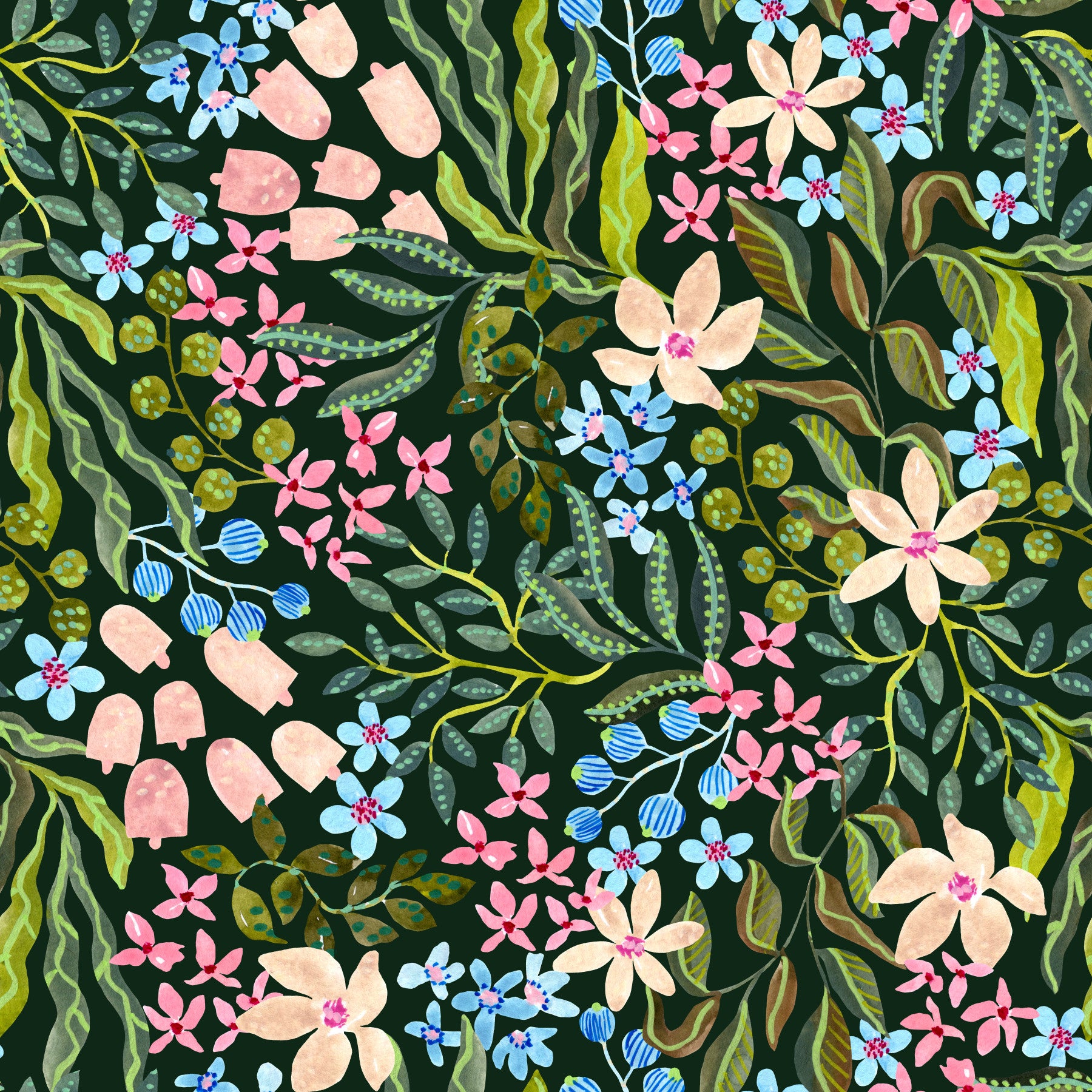 Enchanted Garden Blooms Wallpaper⁠