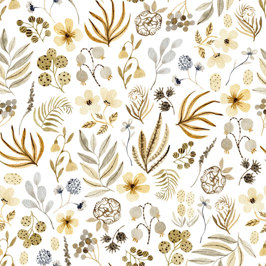 Rustic Earthy Meadow Flora Wallpaper⁠
