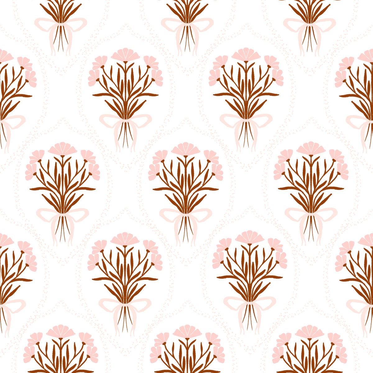 Soft Pink Ribboned Blossom Bouquet Wallpaper⁠ in your room