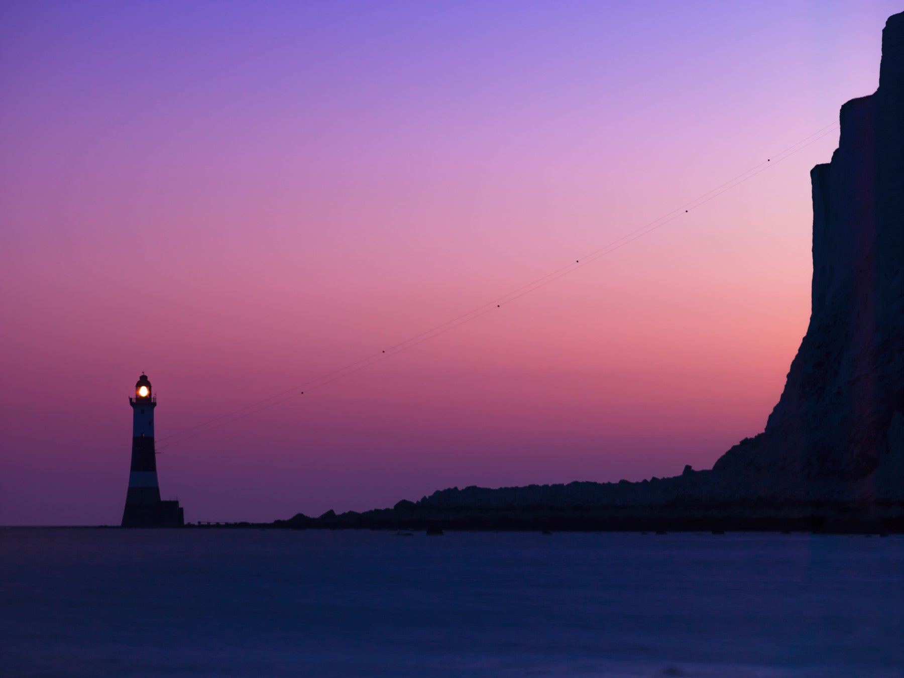 Twilight Coastal Beacon Wallpaper⁠