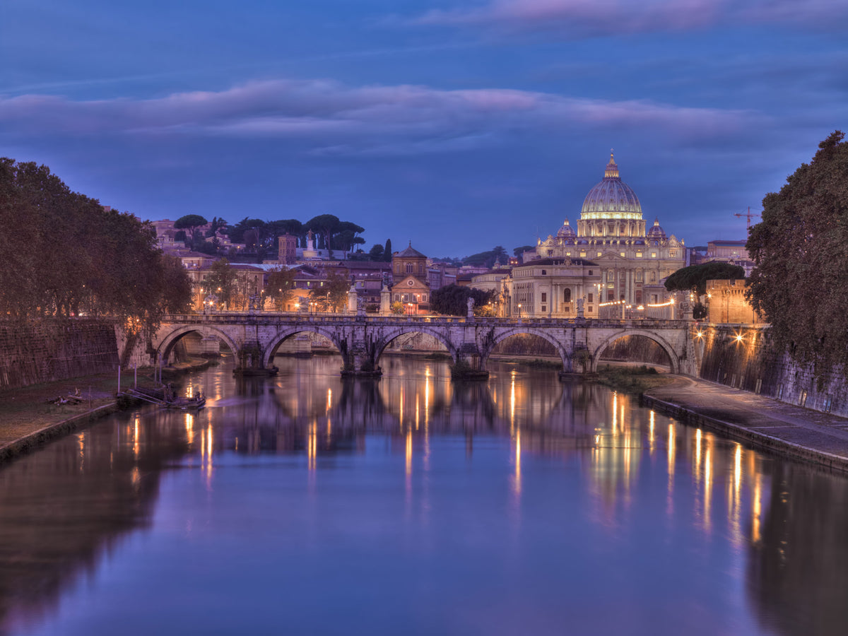 Eternal City Dusk Reflection Wall Mural in your room
