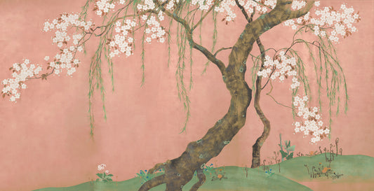 Blossoming Willow Sakura Landscape Wall Mural
