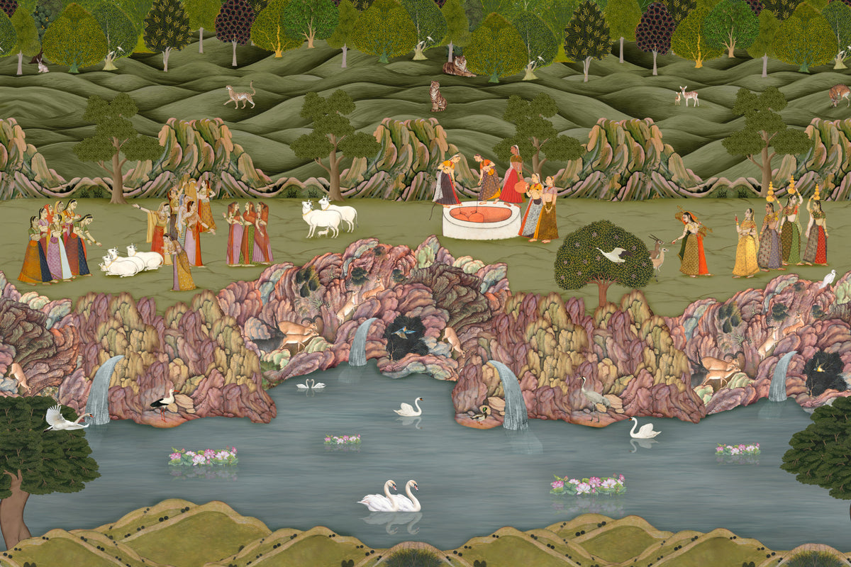Mughal Garden Serenade Wall Mural in your room