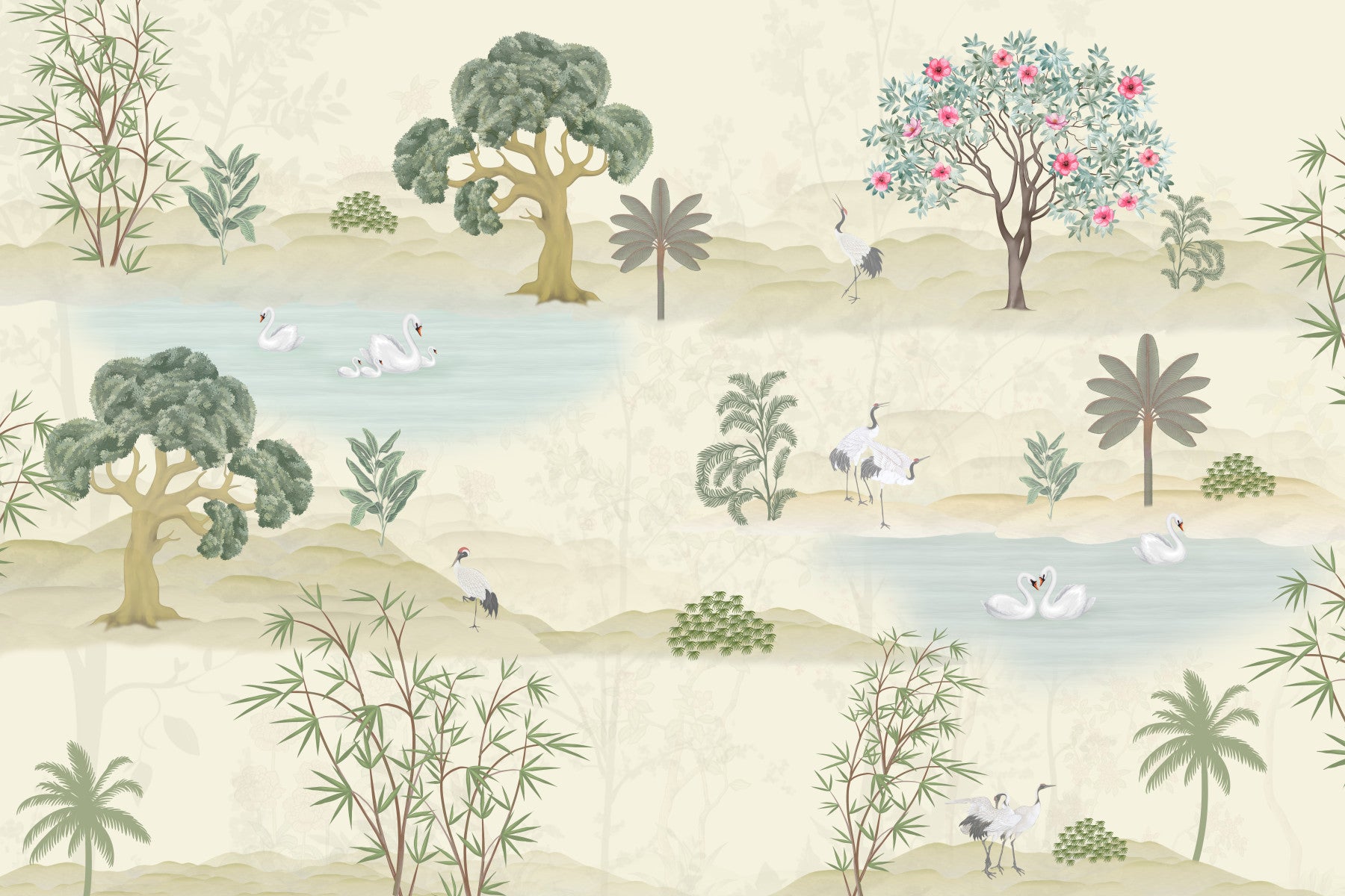 Ethereal Garden Sanctuary Wall Mural