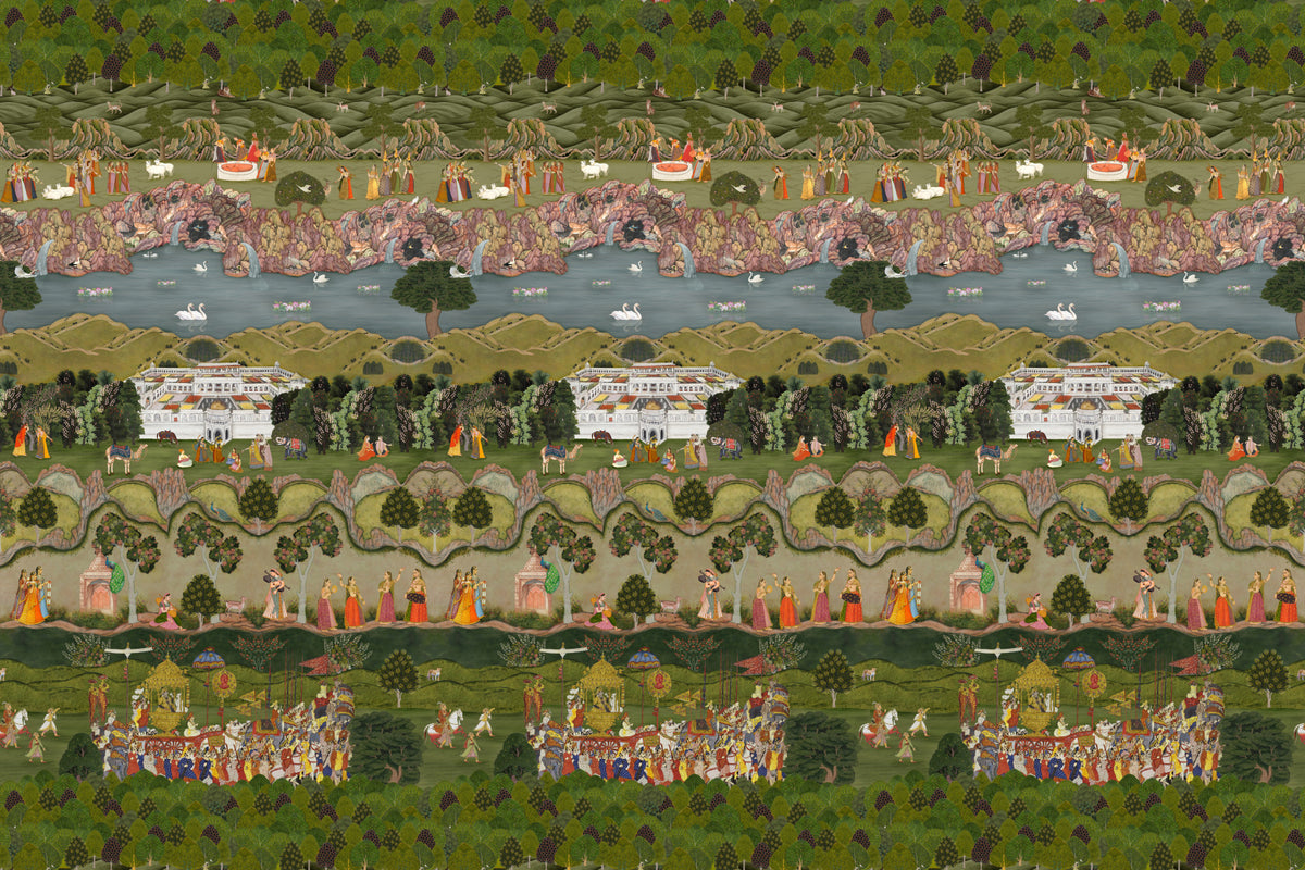 Mughal Heritage Garden Narrative Wall Mural in your room