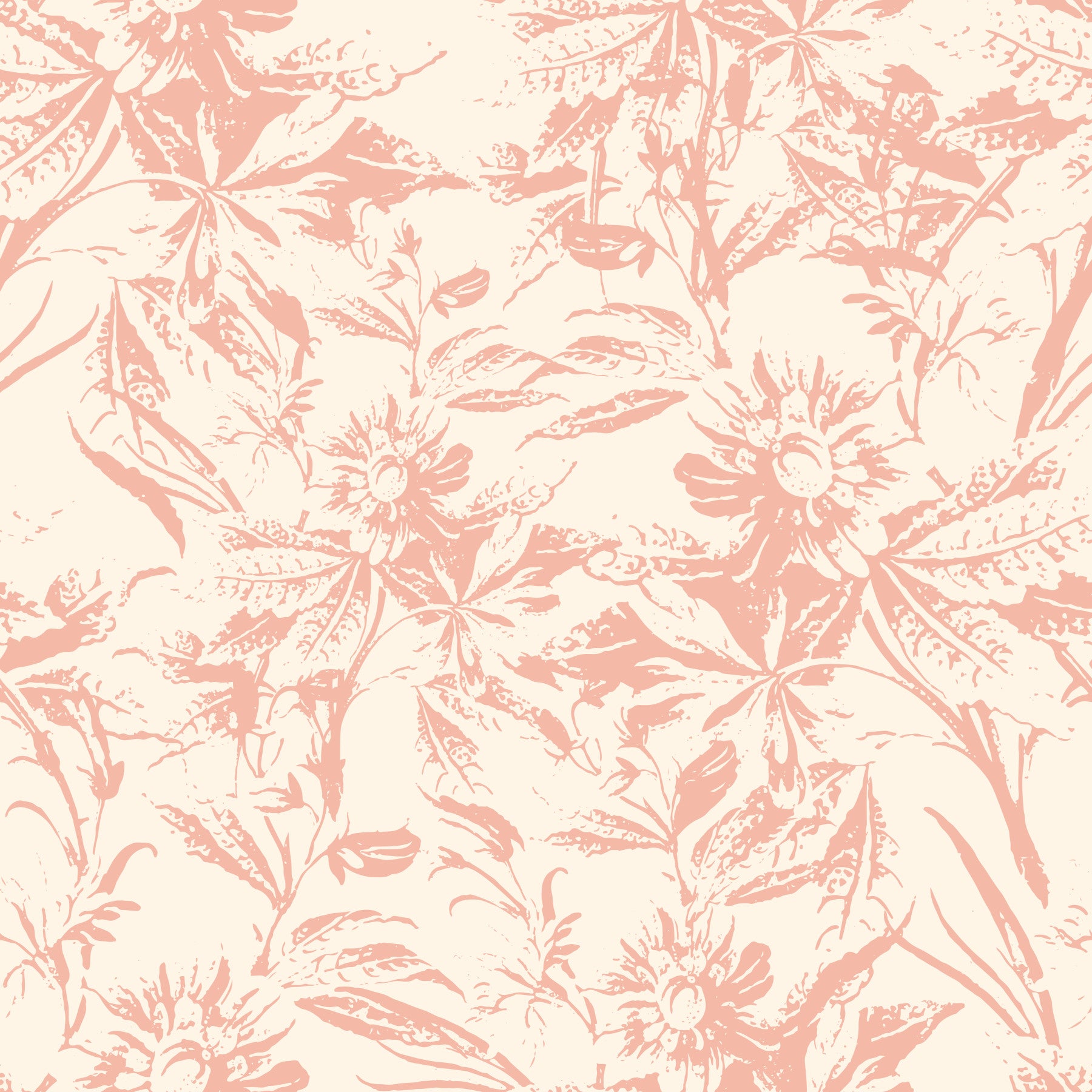 Soft Blush Botanical Sketch Wallpaper⁠