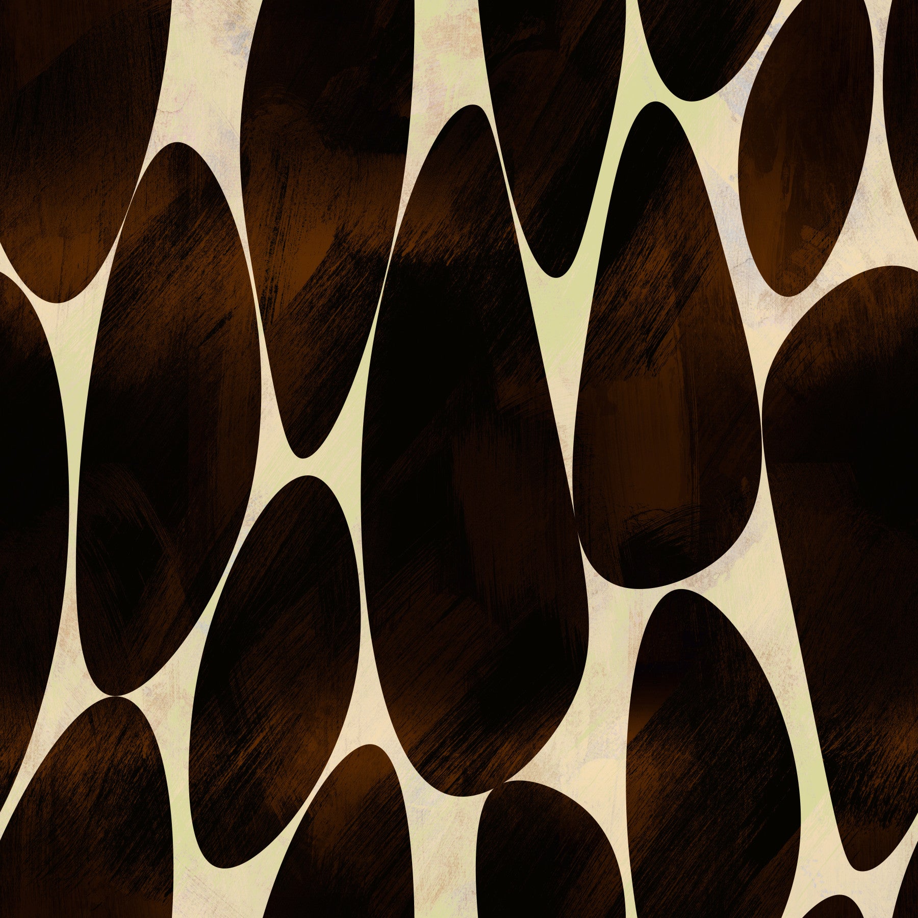 Interlocking Dark Brushstroke Motif Wallpaper⁠