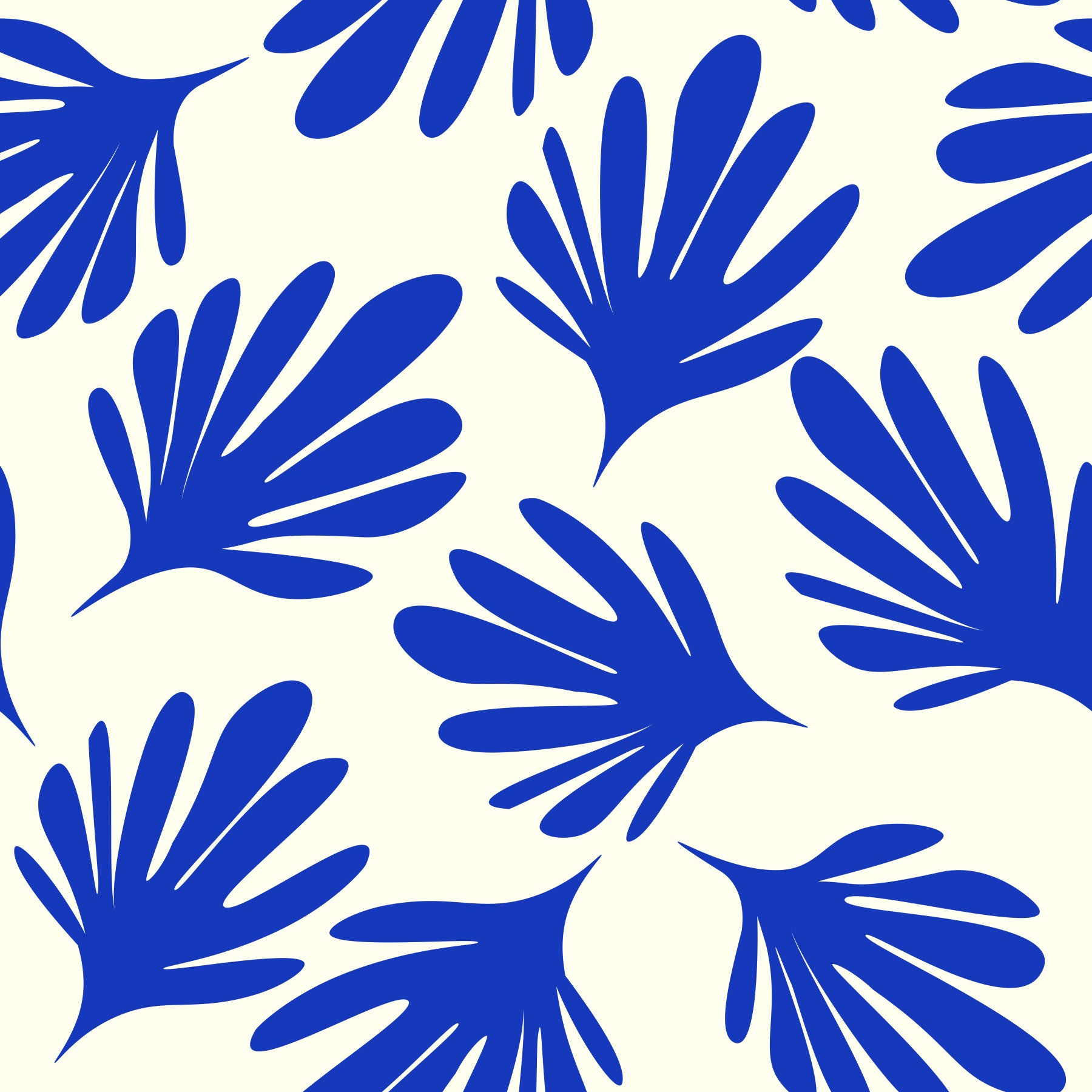 Bold Cobalt Leaf Silhouette Wallpaper⁠