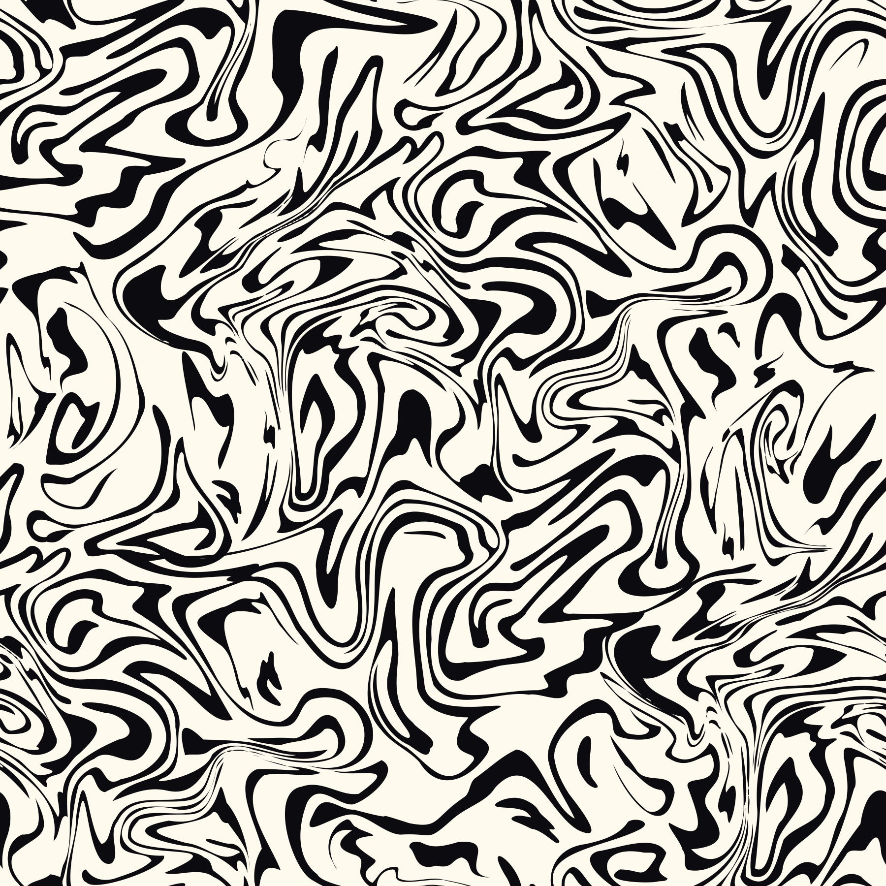 Black and White Fluid Marble Swirls Wallpaper⁠