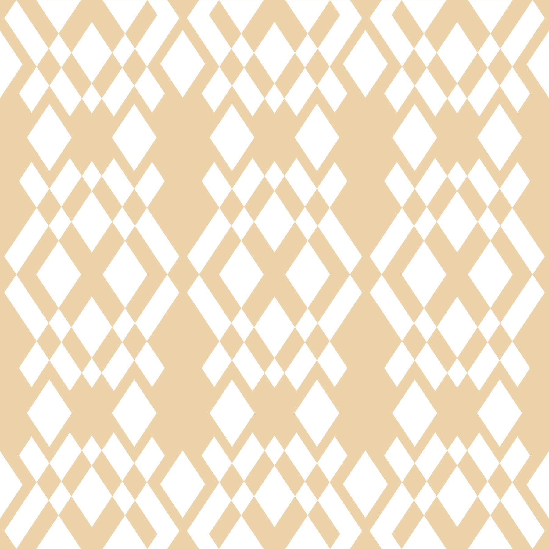 Cream and White Geometric Lattice Wallpaper⁠