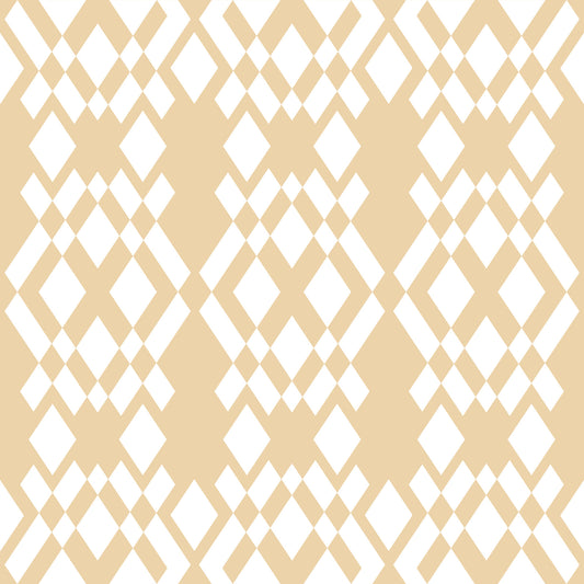 Cream and White Geometric Lattice Wallpaper⁠