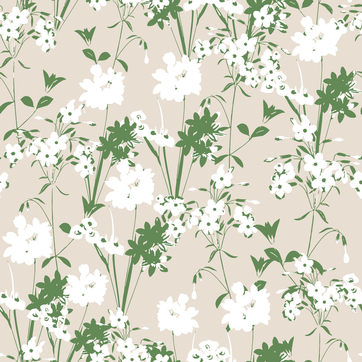Minimalist Sage Meadow Silhouette Wallpaper⁠ in your room
