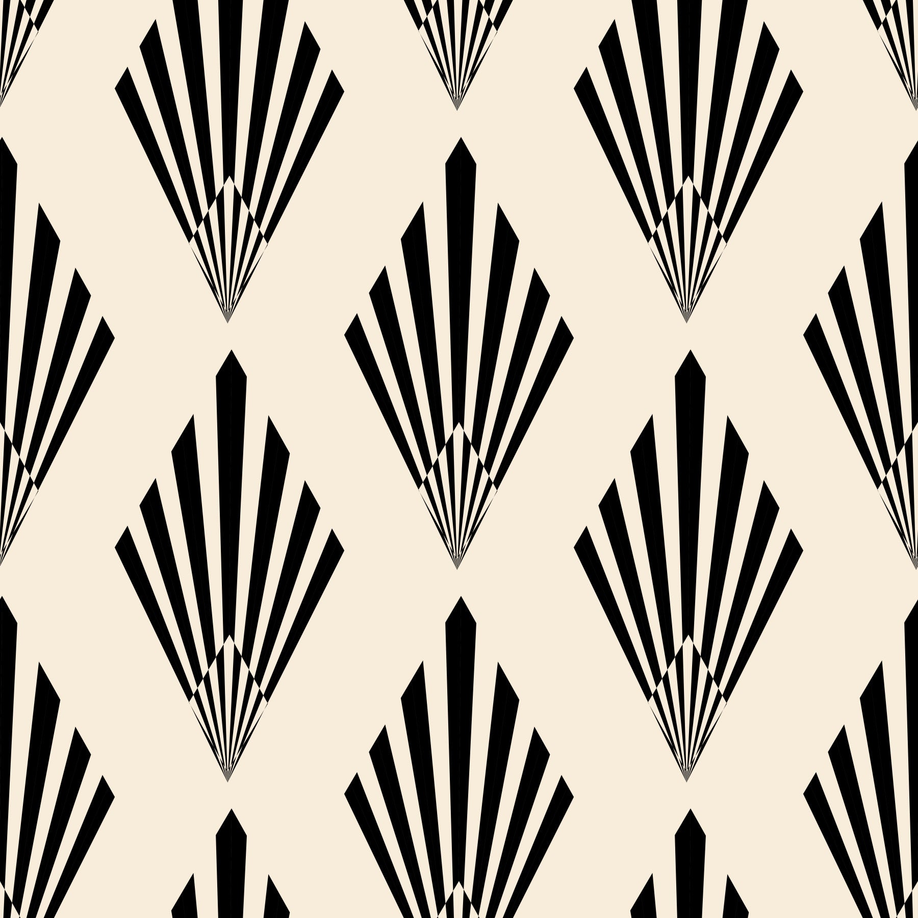 Geometric Art Deco Fan Pattern Wallpaper⁠