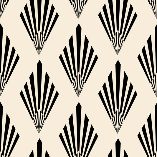 Geometric Art Deco Fan Pattern Wallpaper⁠