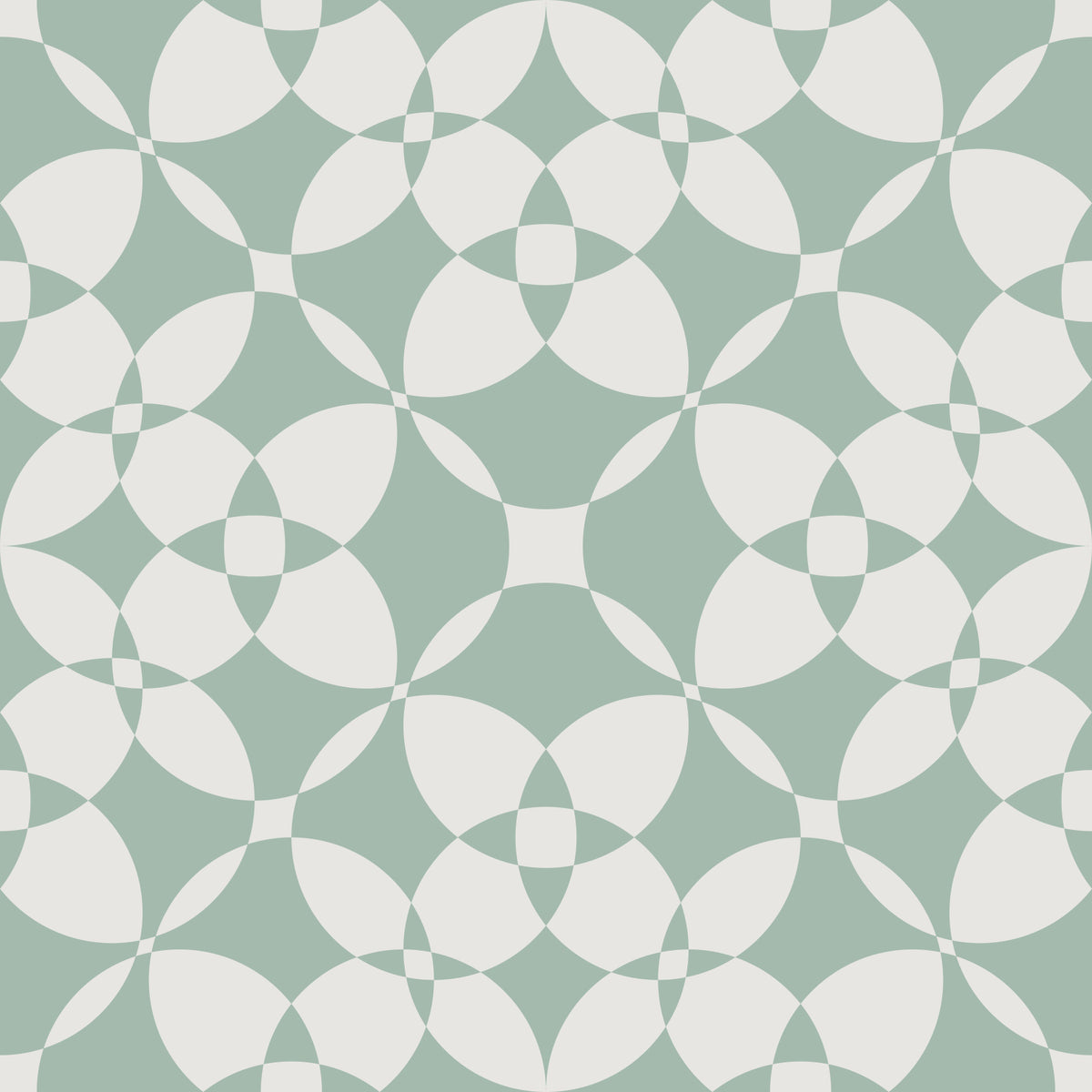 Sage Geometric Interlocking Arcs Wallpaper⁠ in your room — zoomed