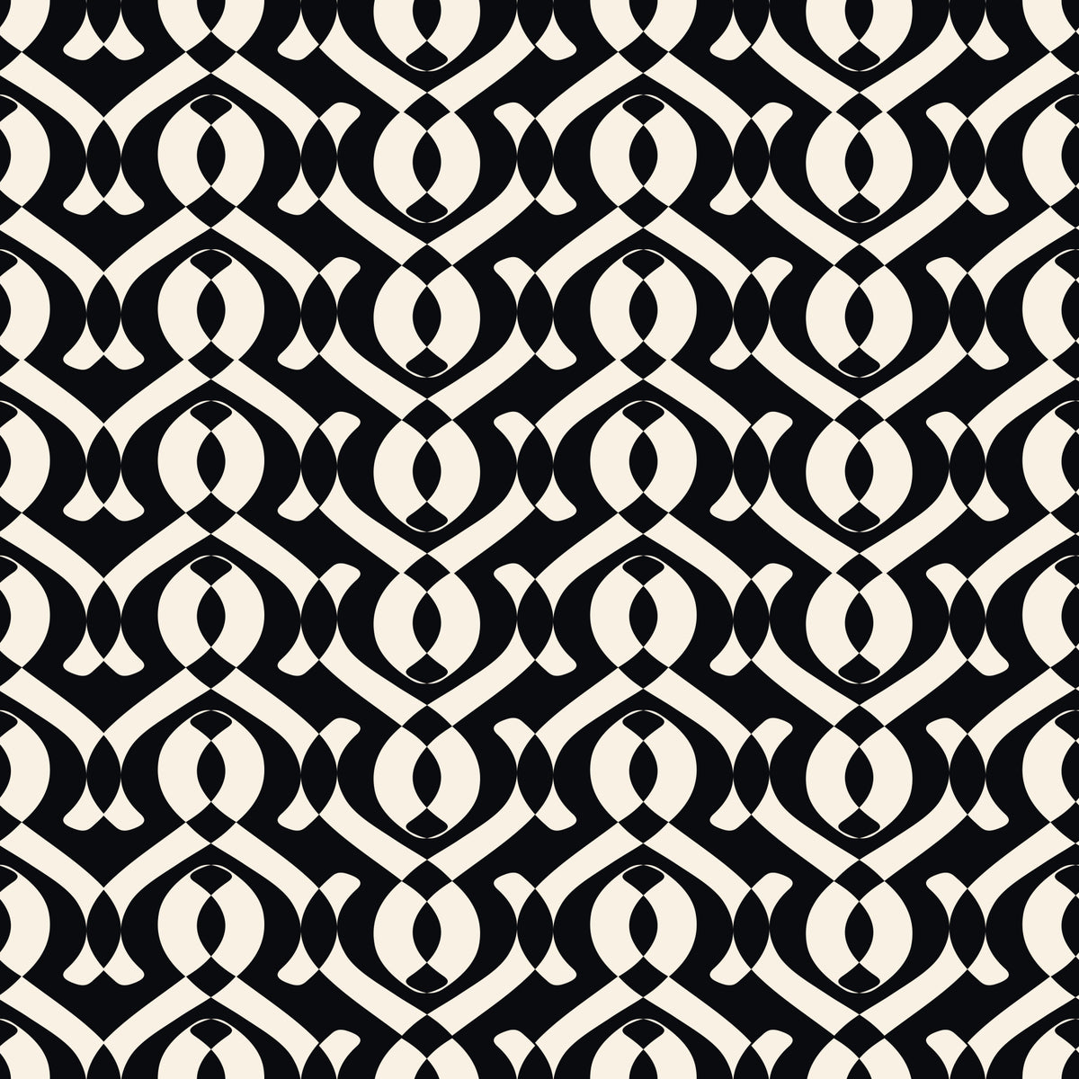 Interlocking Monochrome Curves Wallpaper⁠ in your room — zoomed