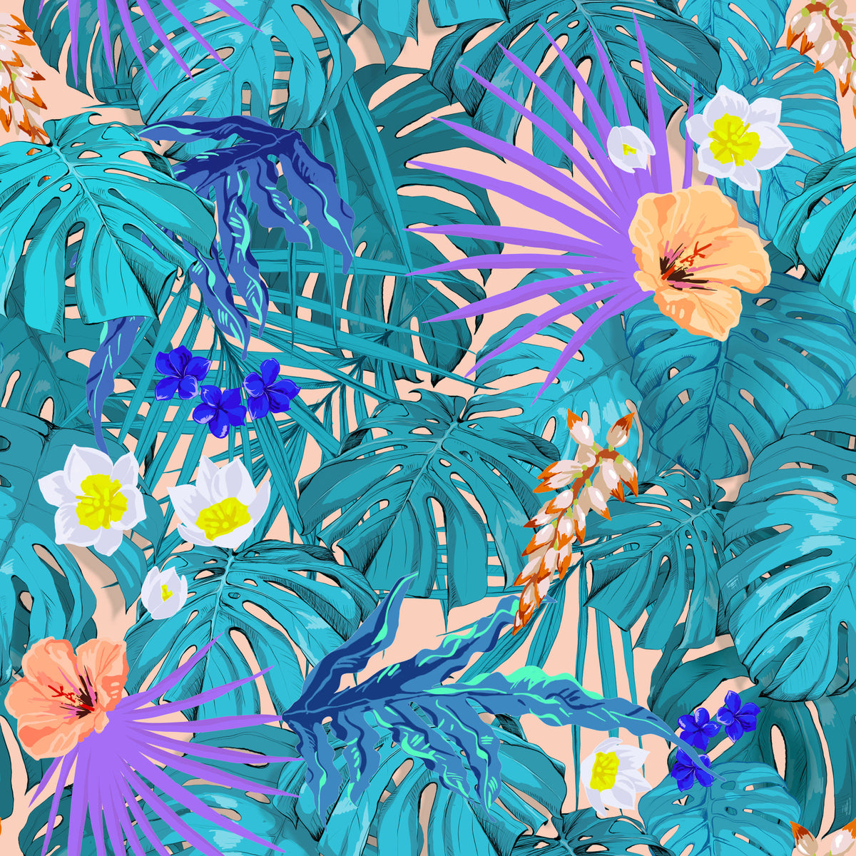 Tropical Jungle Bloom Wallpaper⁠ in your room