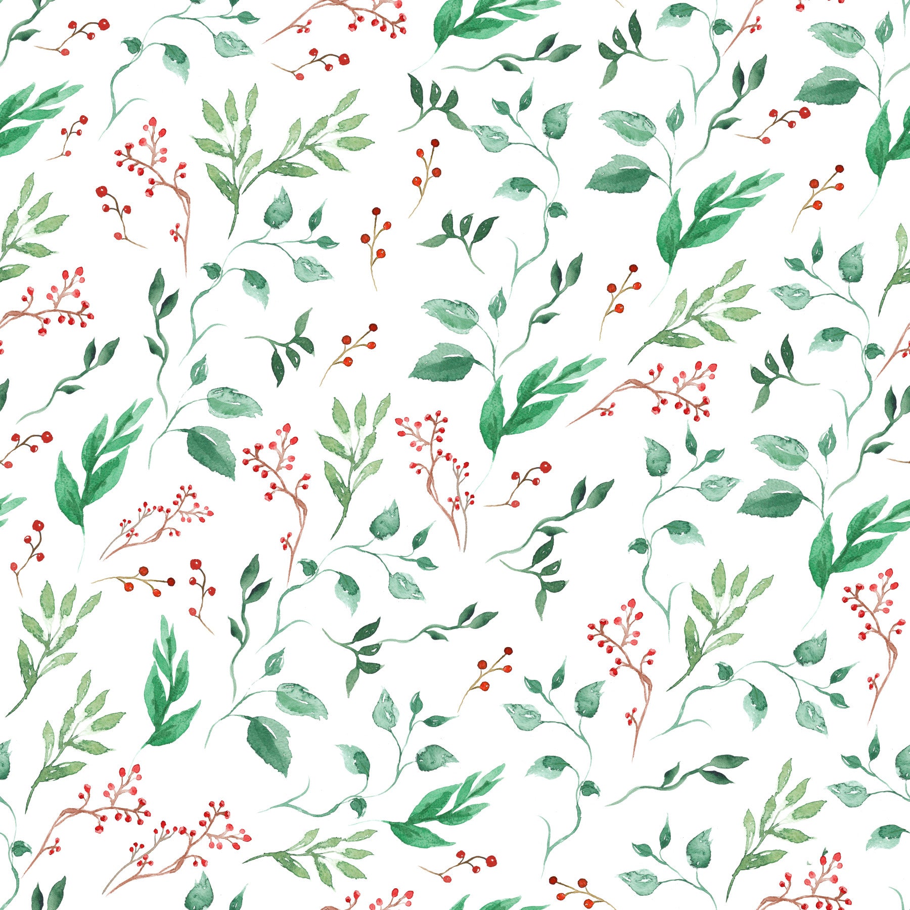 Watercolor Berry Vine Botanical Wallpaper⁠