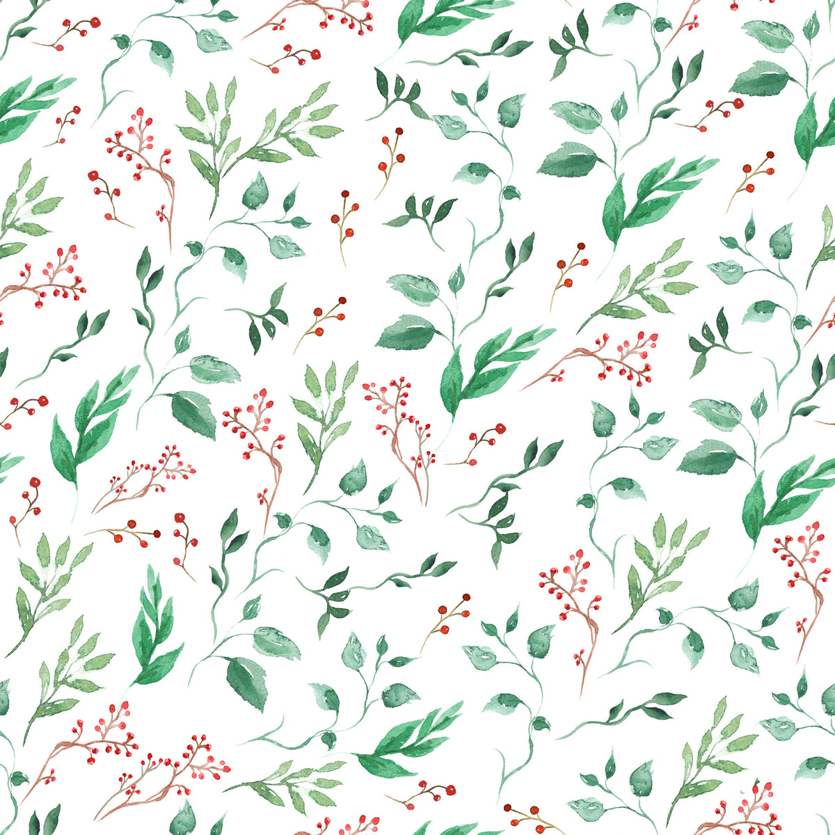 Watercolor Berry Vine Botanical Wallpaper⁠ in your room — zoomed