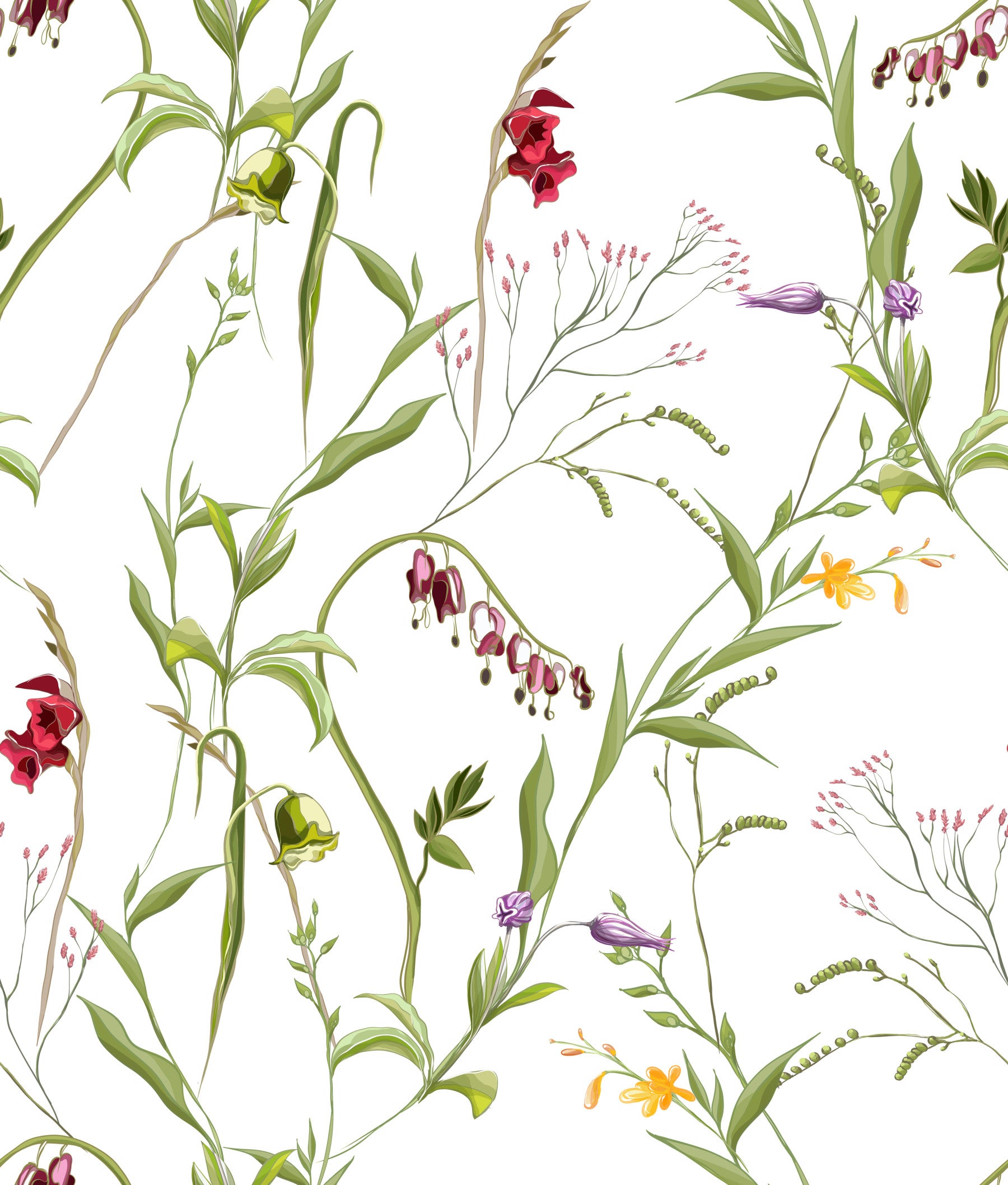 Wildflower Meadow Botanical Wallpaper⁠