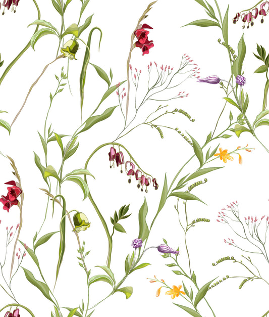 Wildflower Meadow Botanical Wallpaper⁠
