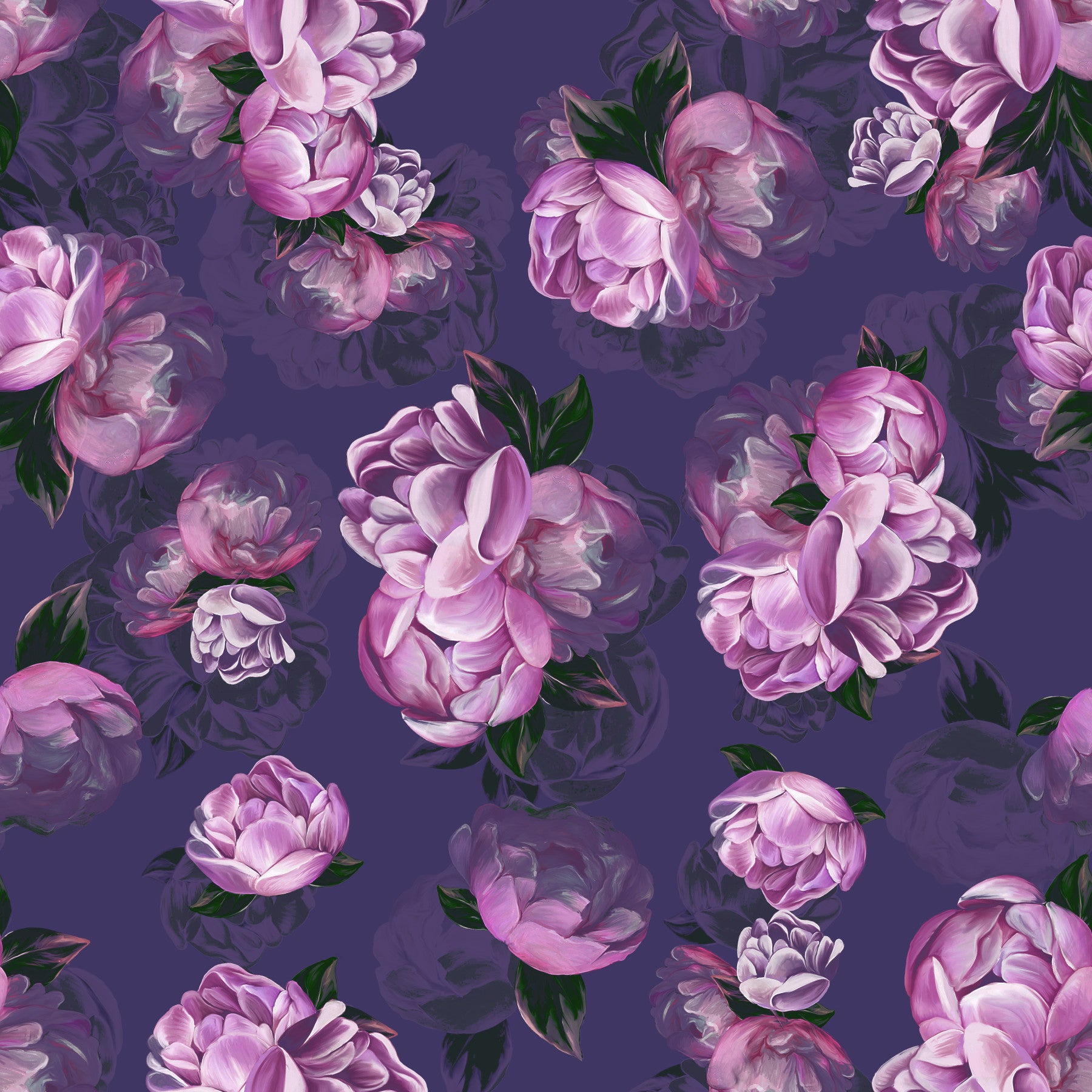 Velvet Peony Bloom Floral Art Wallpaper⁠