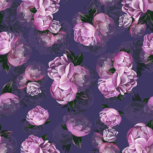 Velvet Peony Bloom Floral Art Wallpaper⁠