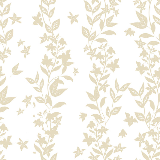 Cream Botanical Vine Trails Wallpaper⁠