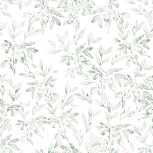 Ethereal Green Leaf Etchings Wallpaper⁠