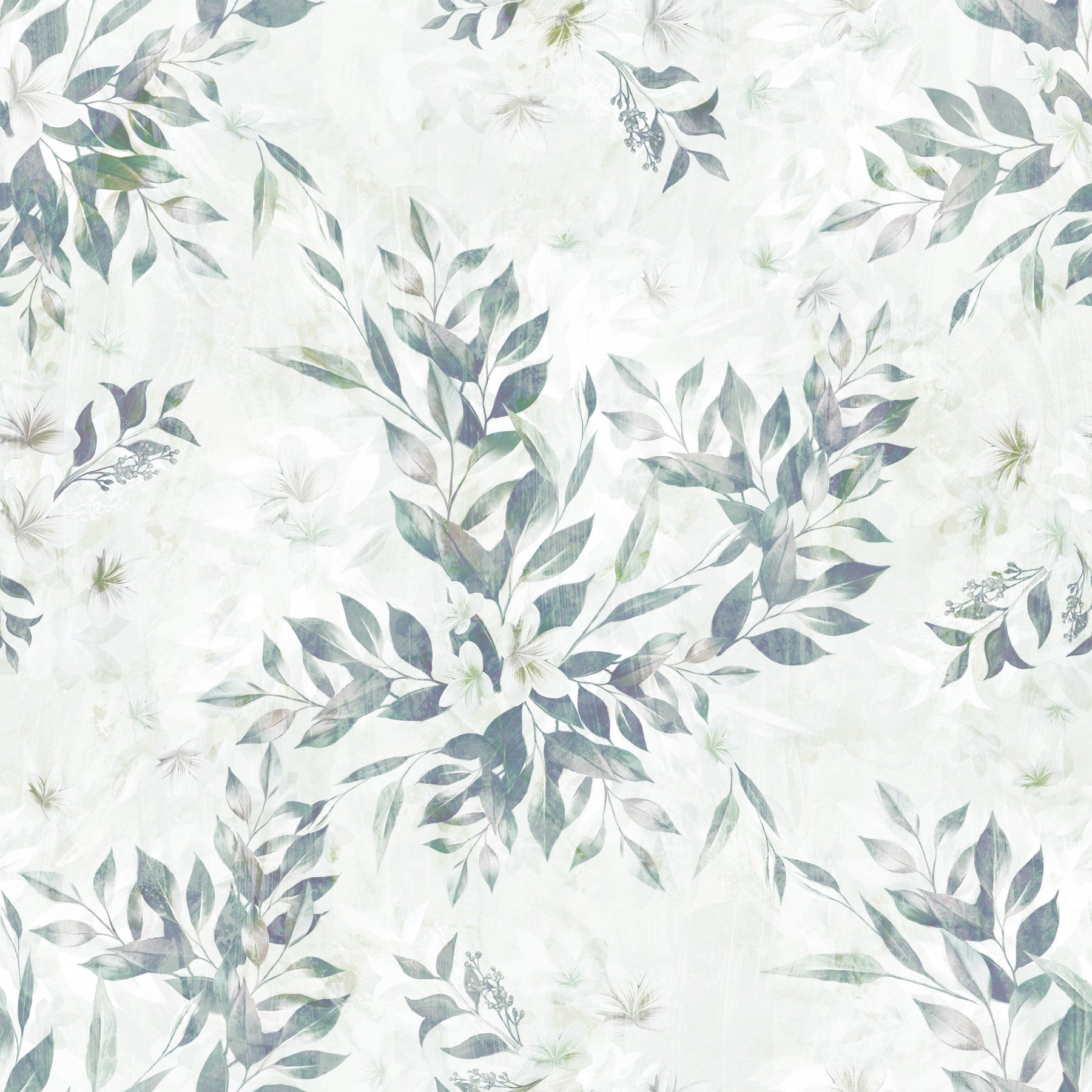 Muted Sage Botanical Sprigs Wallpaper⁠