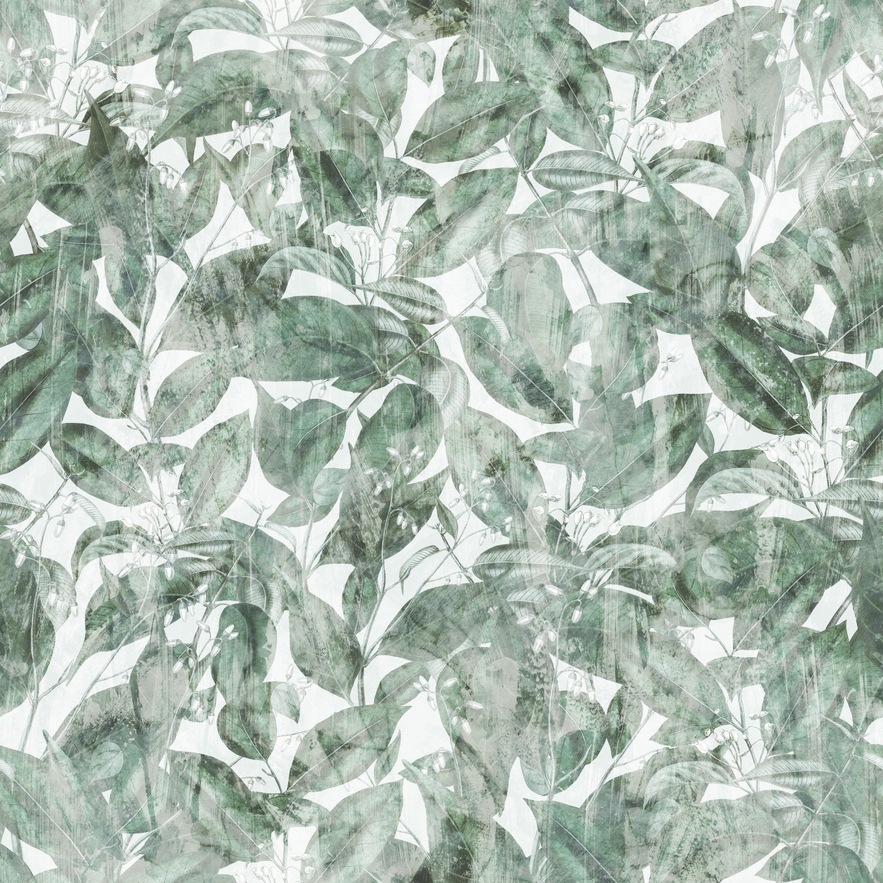 Misty Forest Leaf Canopy Wallpaper⁠