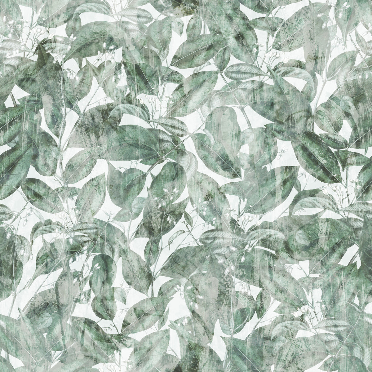 Misty Forest Leaf Canopy Wallpaper⁠ in your room — zoomed