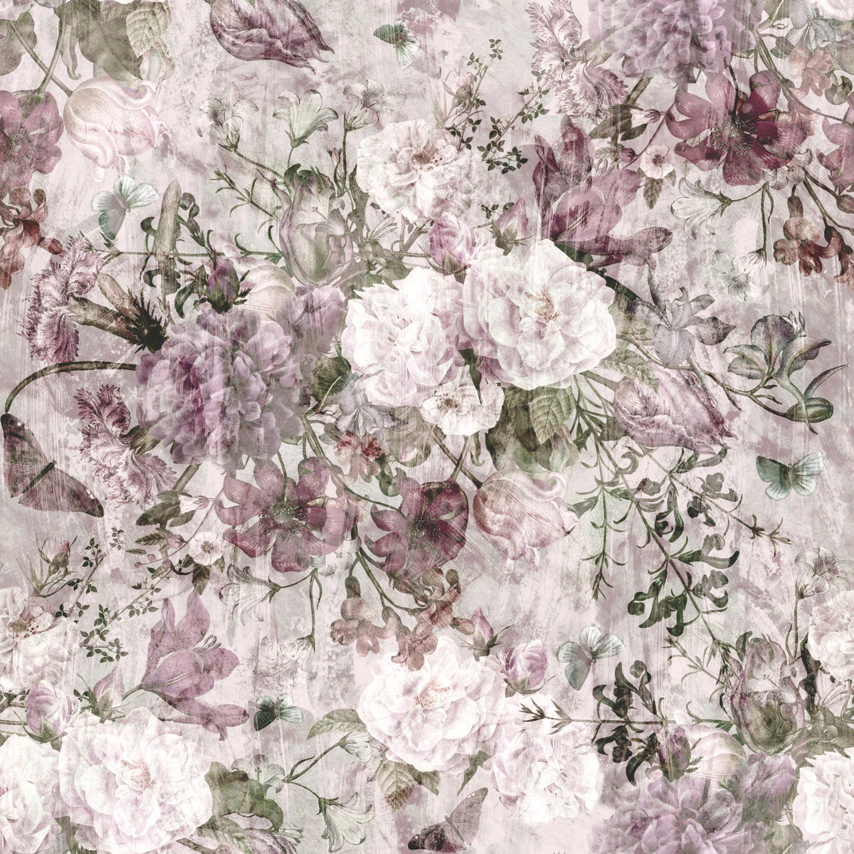 Vintage Botanical Floral Art Wallpaper⁠ in your room