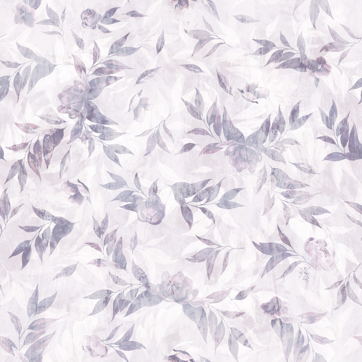 Muted Lavender Botanical Leaf Trail Wallpaper⁠ in your room