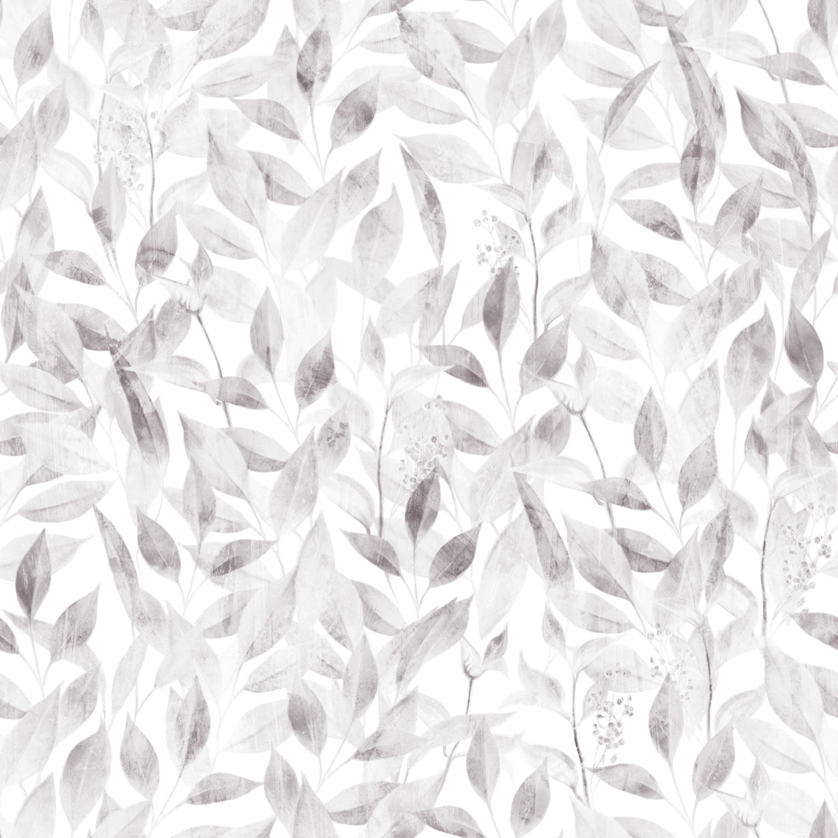 Muted Grey Botanical Foliage Wallpaper⁠ in your room