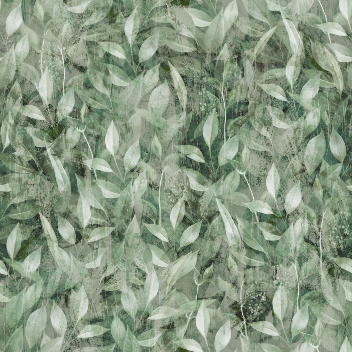 Muted Forest Leaf Ombre Art Wallpaper⁠ in your room — zoomed